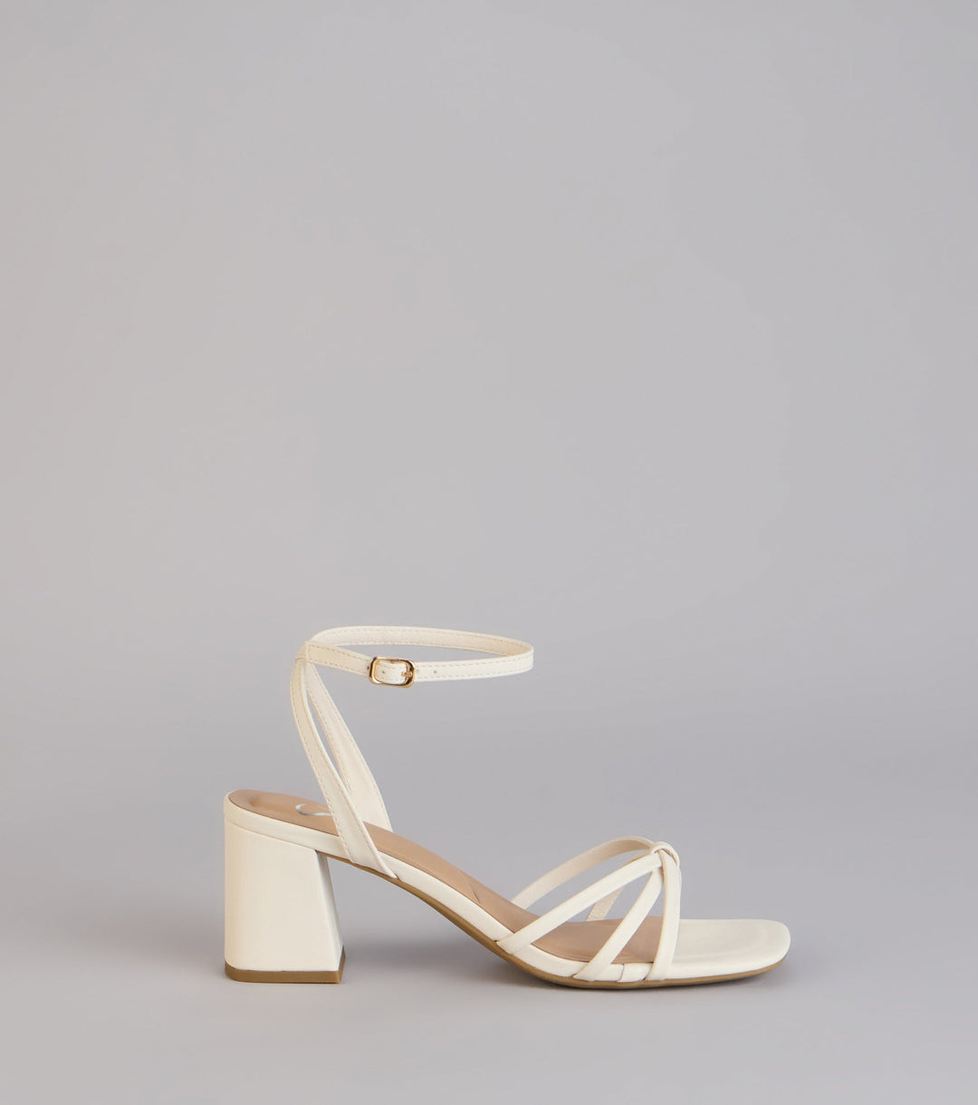 Women's Open Toe Strappy Block Heel Sandals with Ankle Strap