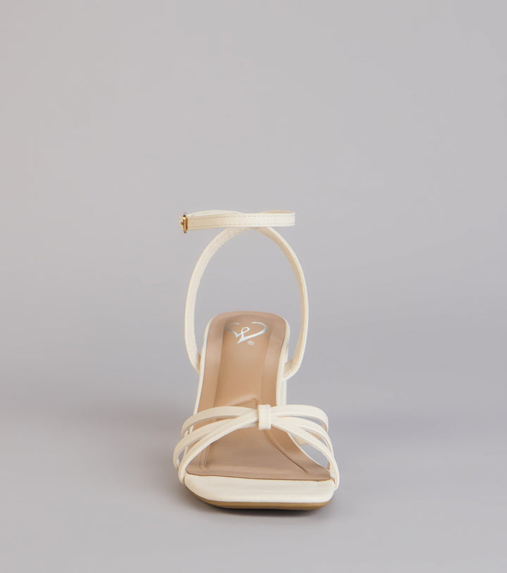 Women's Open Toe Strappy Block Heel Sandals with Ankle Strap
