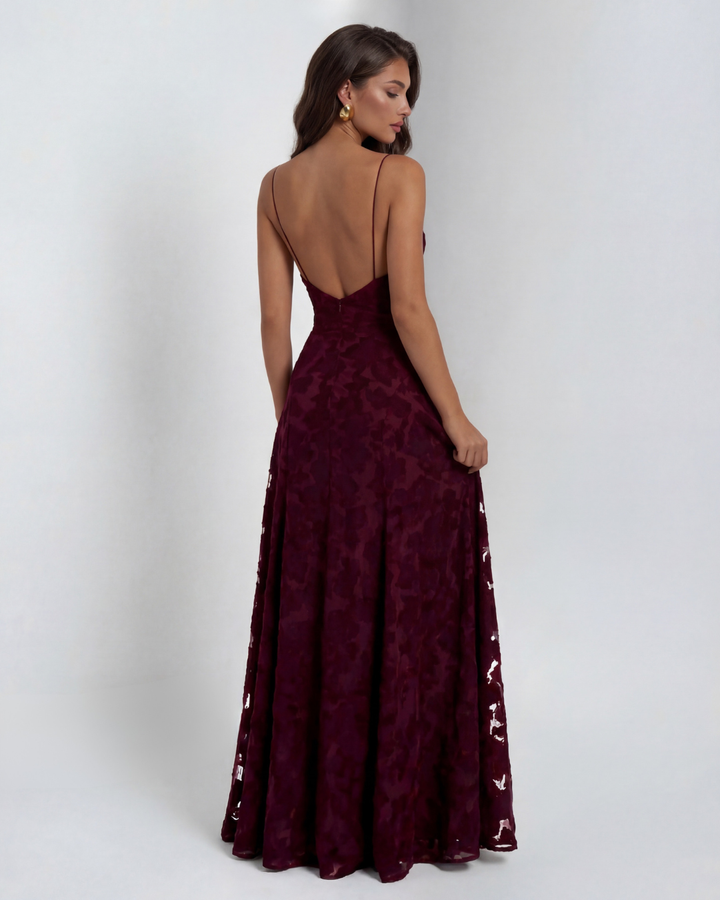 Women’s Spaghetti Strap Textured A-Line Maxi Dress