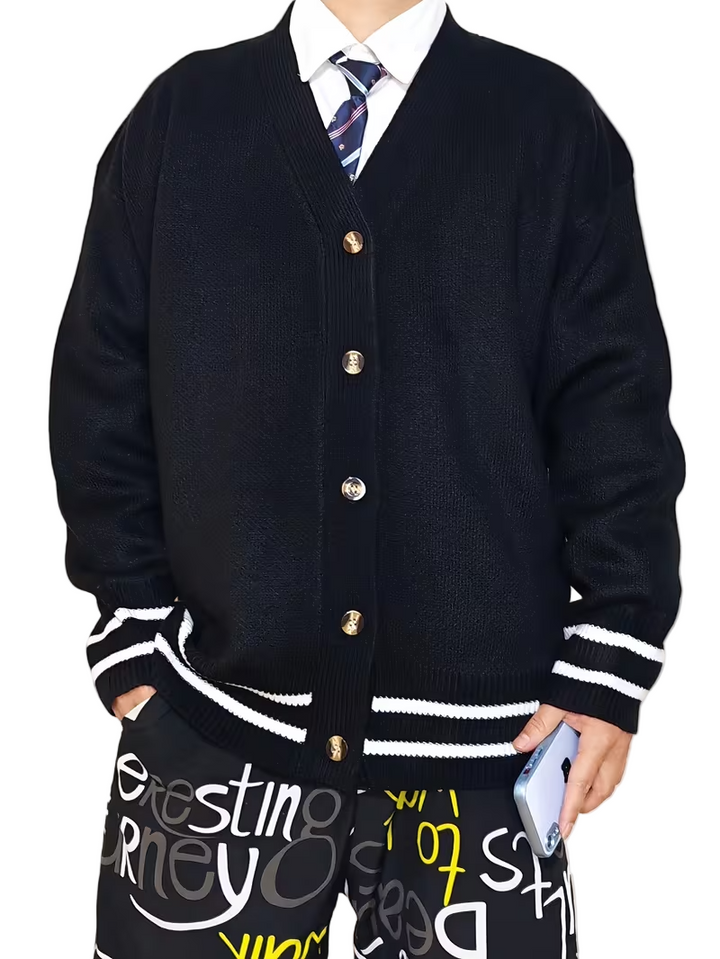 Men’s V-Neck Cardigan with Buttons