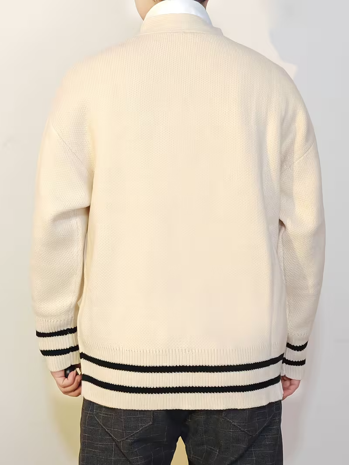 Men’s V-Neck Cardigan with Buttons
