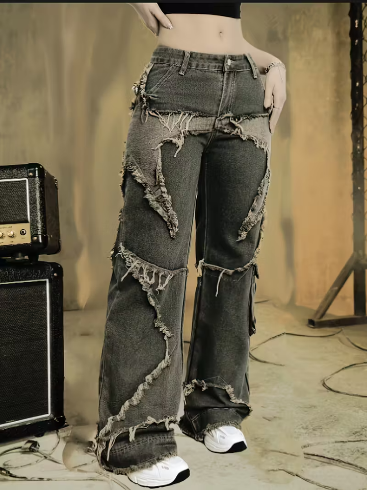 Women’s Frayed Wide Leg Pants