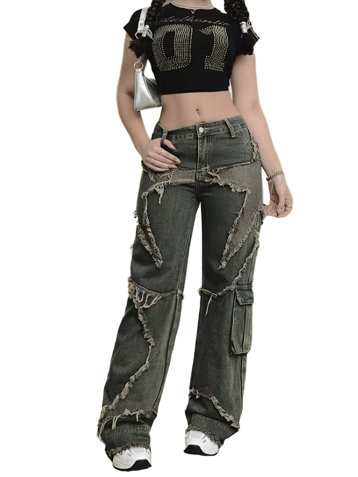 Women’s Frayed Wide Leg Pants