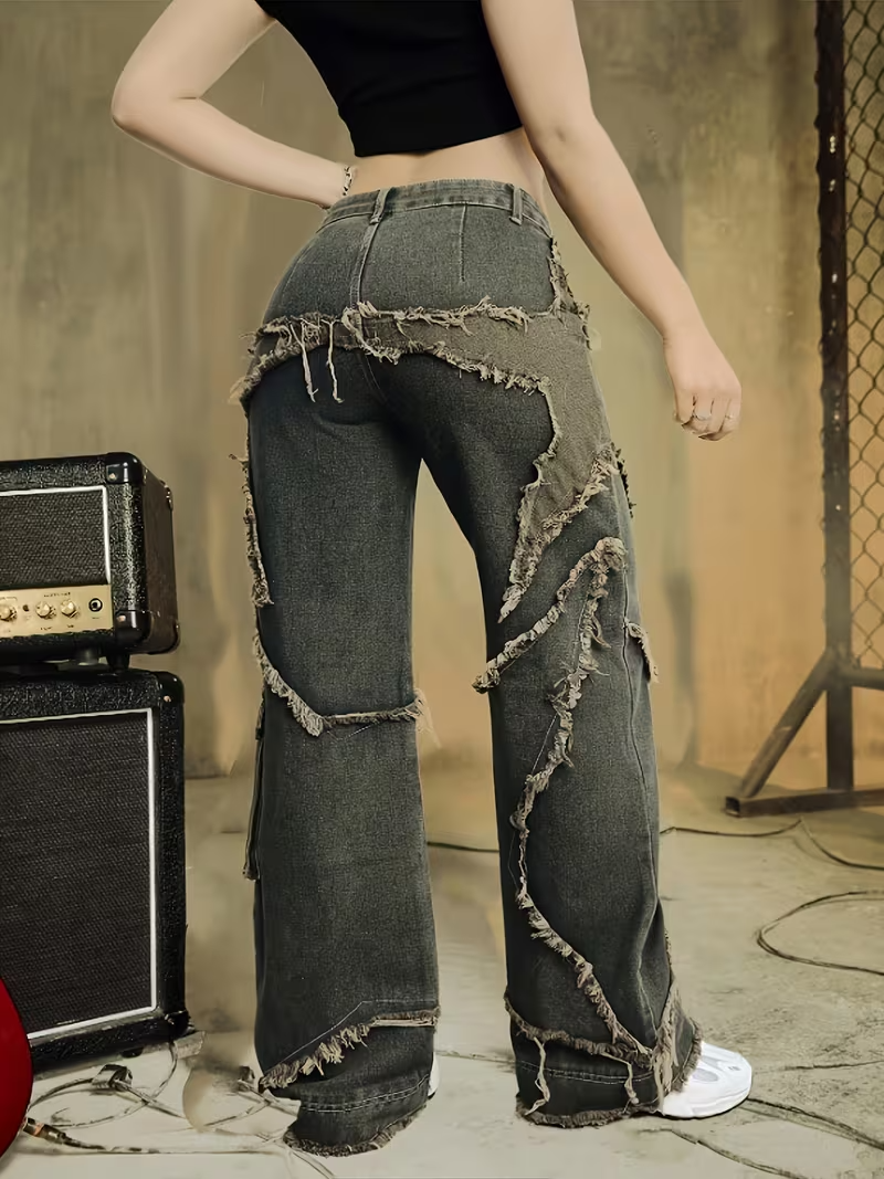 Women’s Frayed Wide Leg Pants