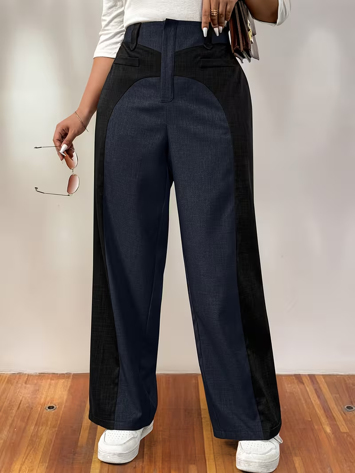 Women’s High-Waisted Two-Tone Pants