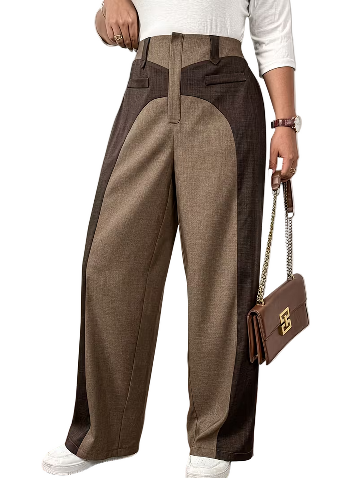 Women’s High-Waisted Two-Tone Pants