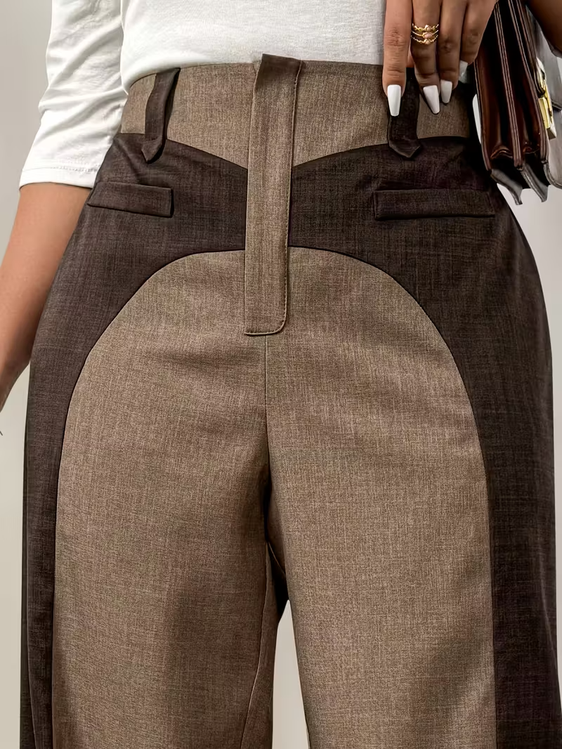 Women’s High-Waisted Two-Tone Pants