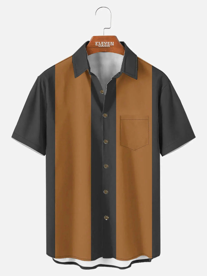 Men’s Basic 50s Style Bowling Short Sleeve Shirt