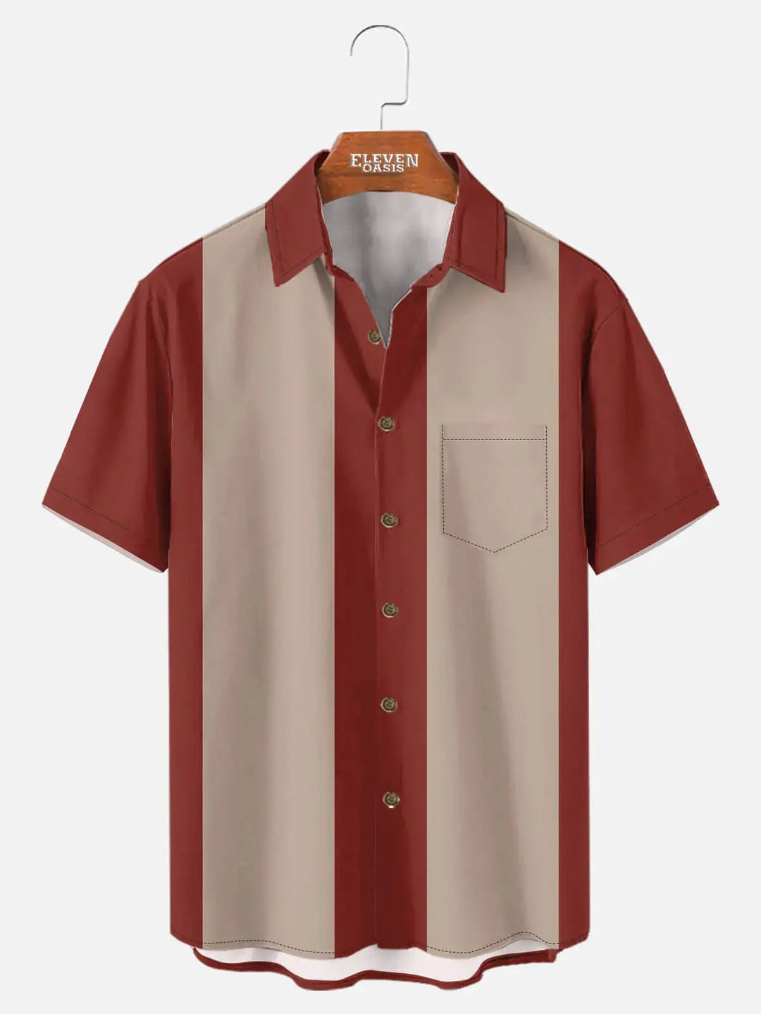 Men’s Basic 50s Style Bowling Short Sleeve Shirt