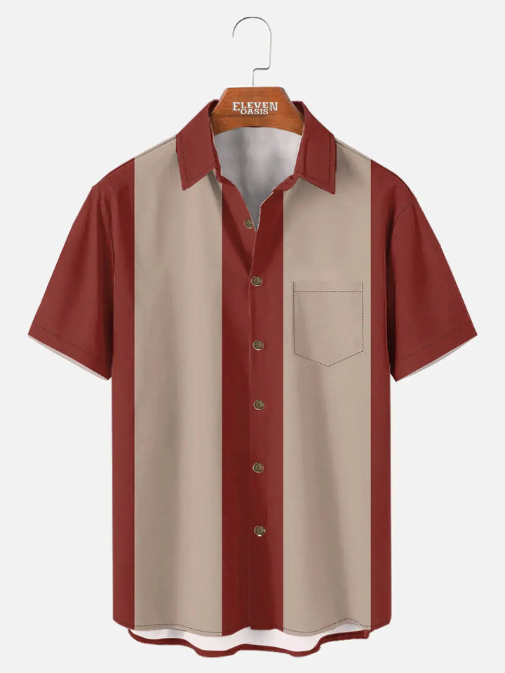 Men’s Basic 50s Style Bowling Short Sleeve Shirt