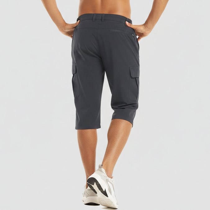 Men’s Cargo Knee-Length Shorts with Multiple Pockets