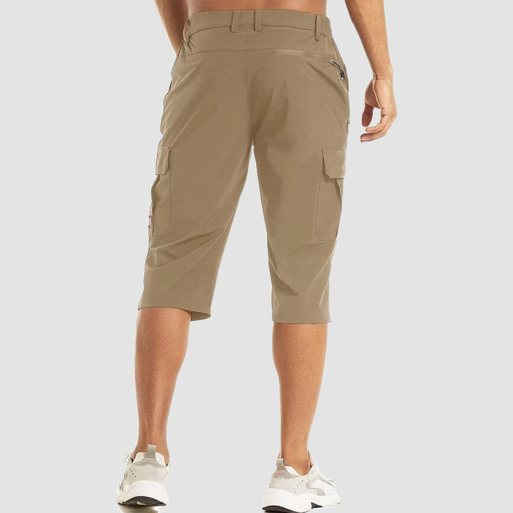 Men’s Cargo Knee-Length Shorts with Multiple Pockets