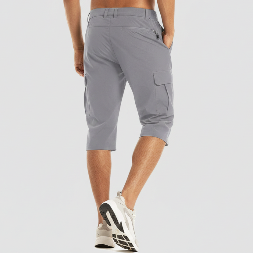 Men’s Cargo Knee-Length Shorts with Multiple Pockets