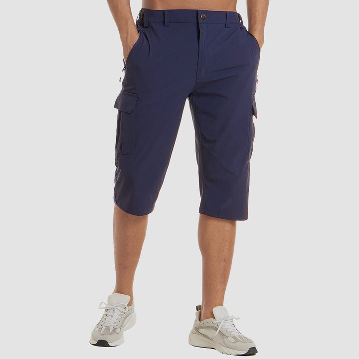 Men’s Cargo Knee-Length Shorts with Multiple Pockets