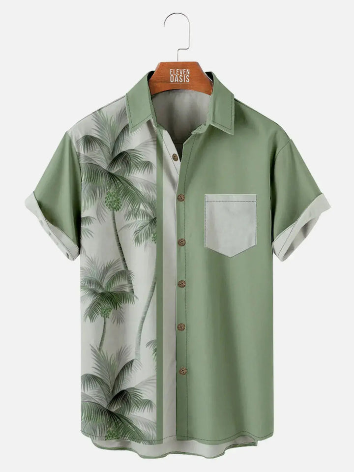 Men’s Coconut Tree Short Sleeve Hawaiian Shirt