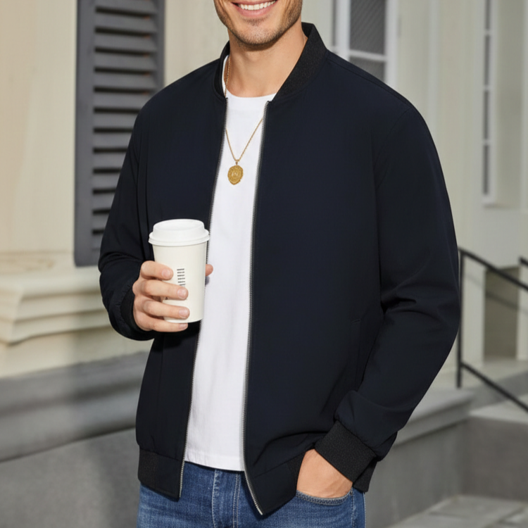 Men’s Full-Zip Bomber Windbreaker Jacket