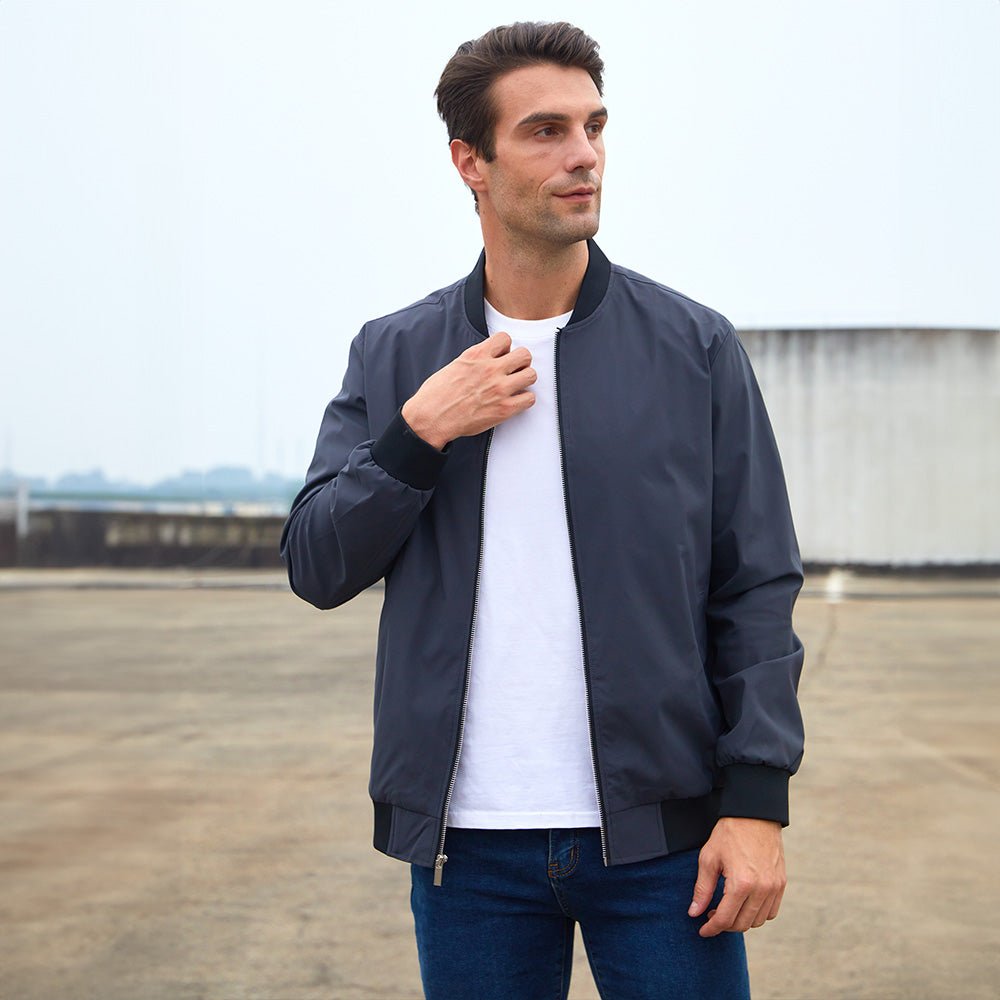 Men’s Full-Zip Bomber Windbreaker Jacket