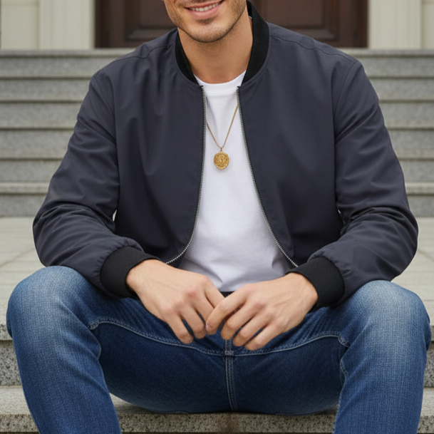 Men’s Full-Zip Bomber Windbreaker Jacket