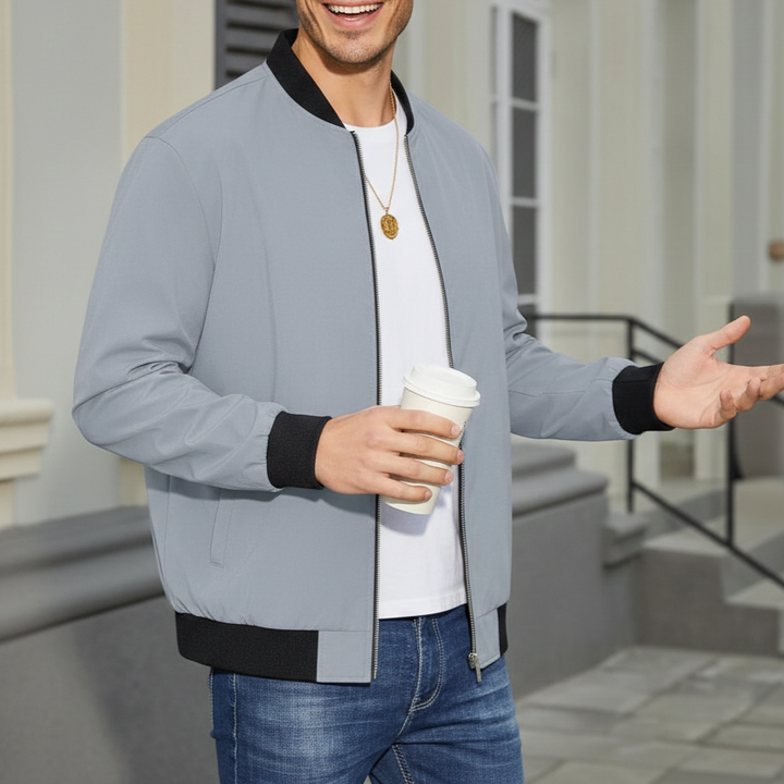 Men’s Full-Zip Bomber Windbreaker Jacket