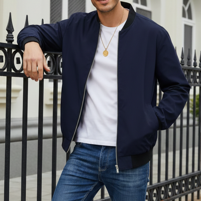 Men’s Full-Zip Bomber Windbreaker Jacket
