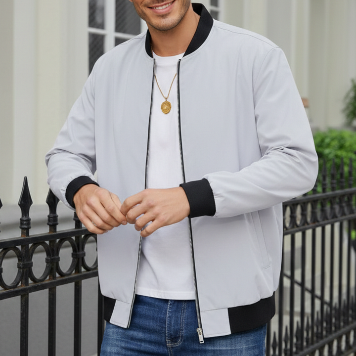 Men’s Full-Zip Bomber Windbreaker Jacket