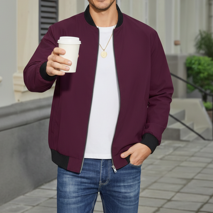 Men’s Full-Zip Bomber Windbreaker Jacket