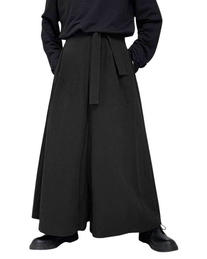 Men’s High-Waisted Wide-Leg Pleated Pants