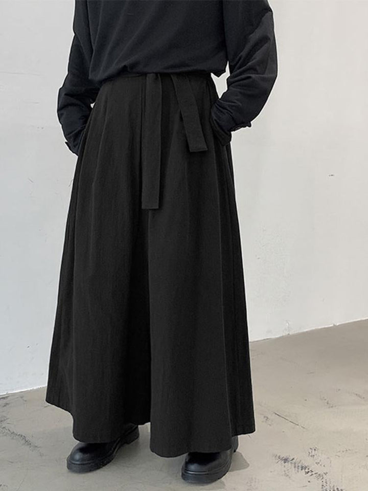 Men’s High-Waisted Wide-Leg Pleated Pants