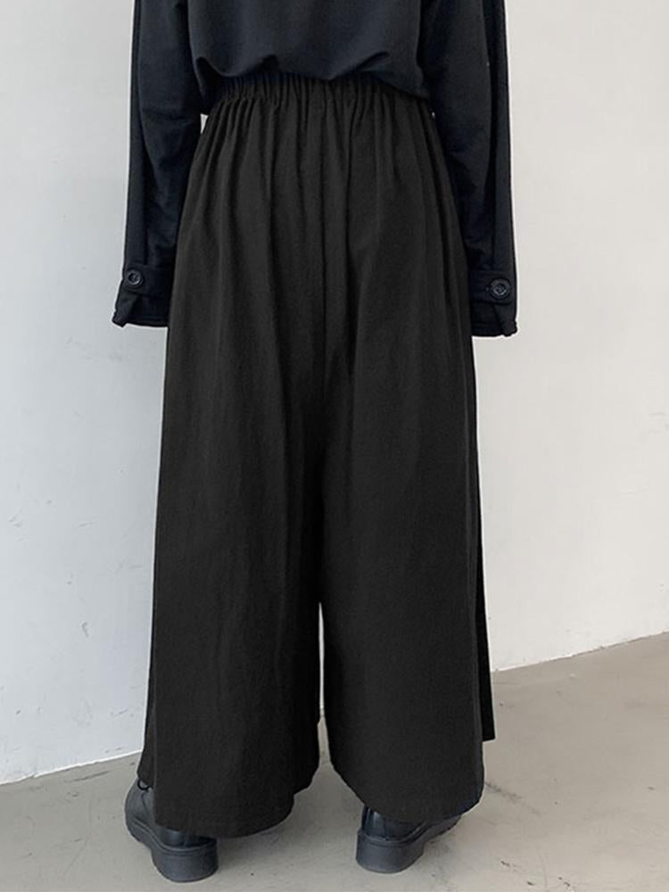Men’s High-Waisted Wide-Leg Pleated Pants