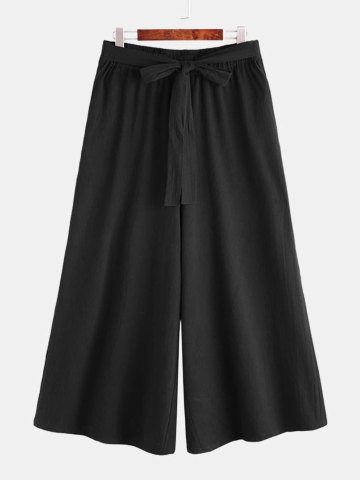 Men’s High-Waisted Wide-Leg Pleated Pants