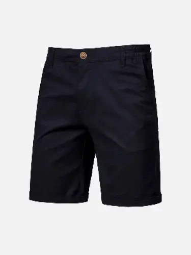 Men’s Knee-Length Chino Shorts with Slanted Pockets