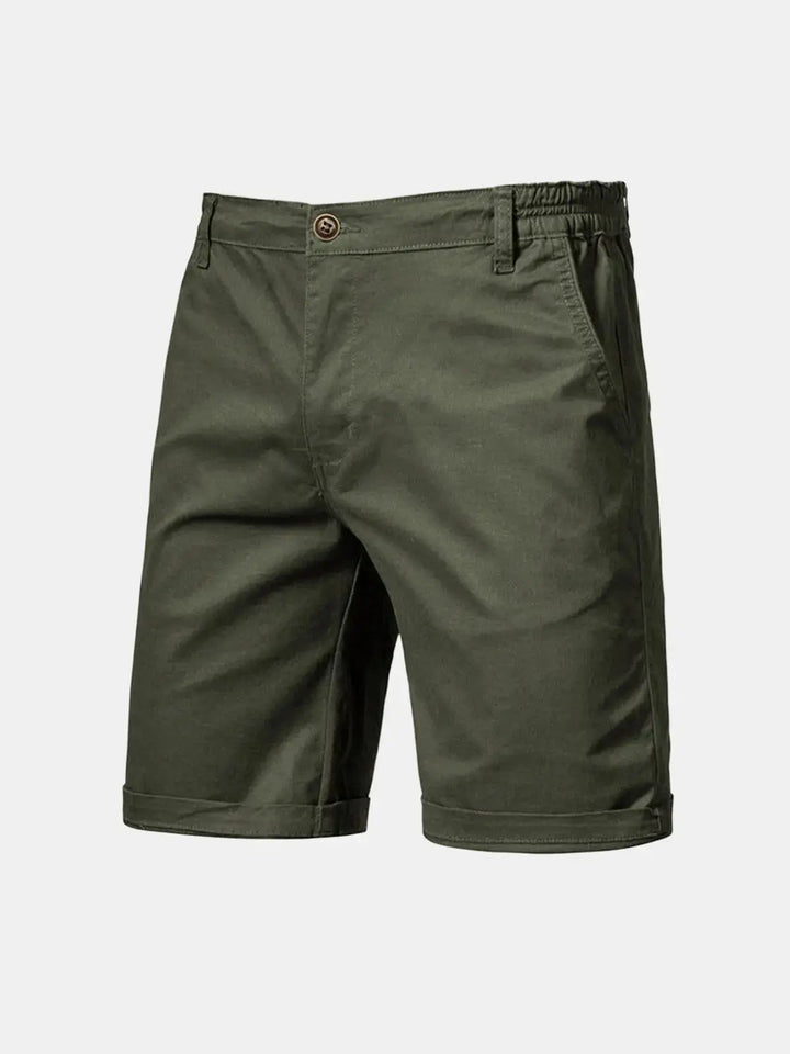 Men’s Knee-Length Chino Shorts with Slanted Pockets