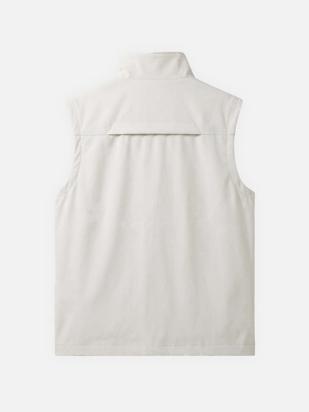 Men's Sleeveless Zip-Up Vest with Stand Collar and Mesh Lining