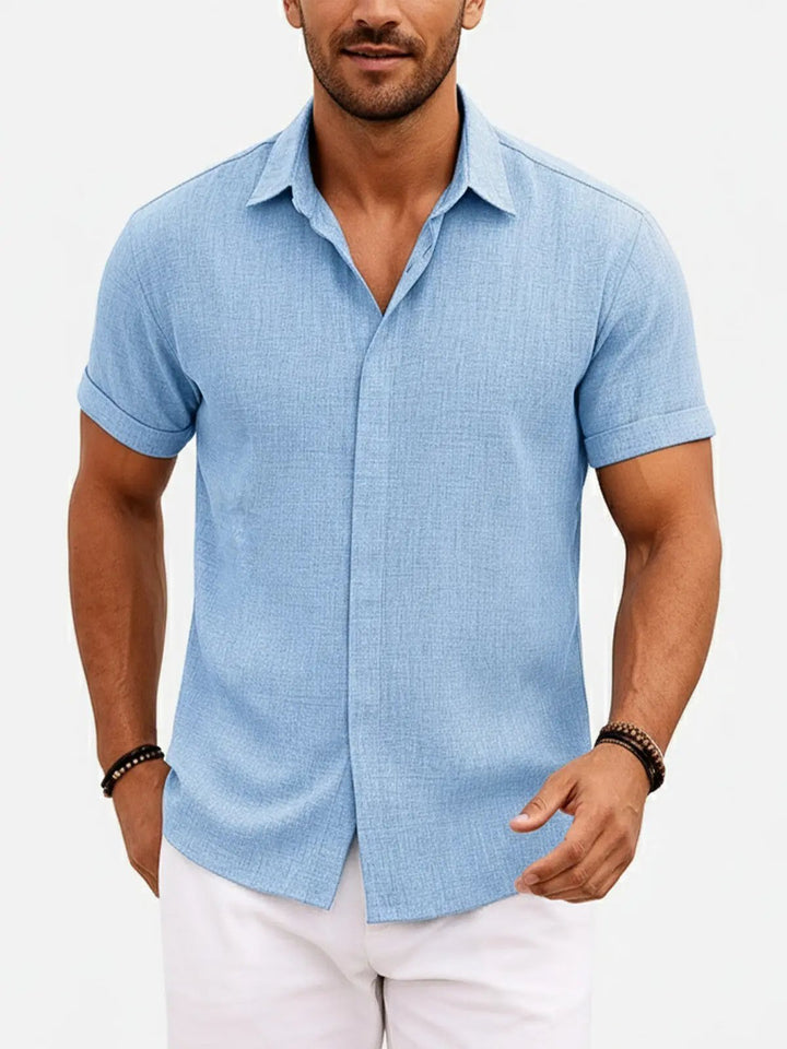 Men’s Linen Blend Short Sleeve Shirt