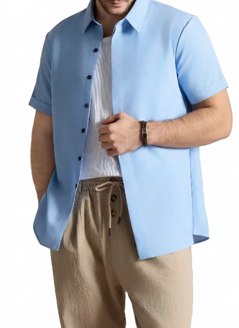 Men’s Linen Blend Short Sleeve Shirt