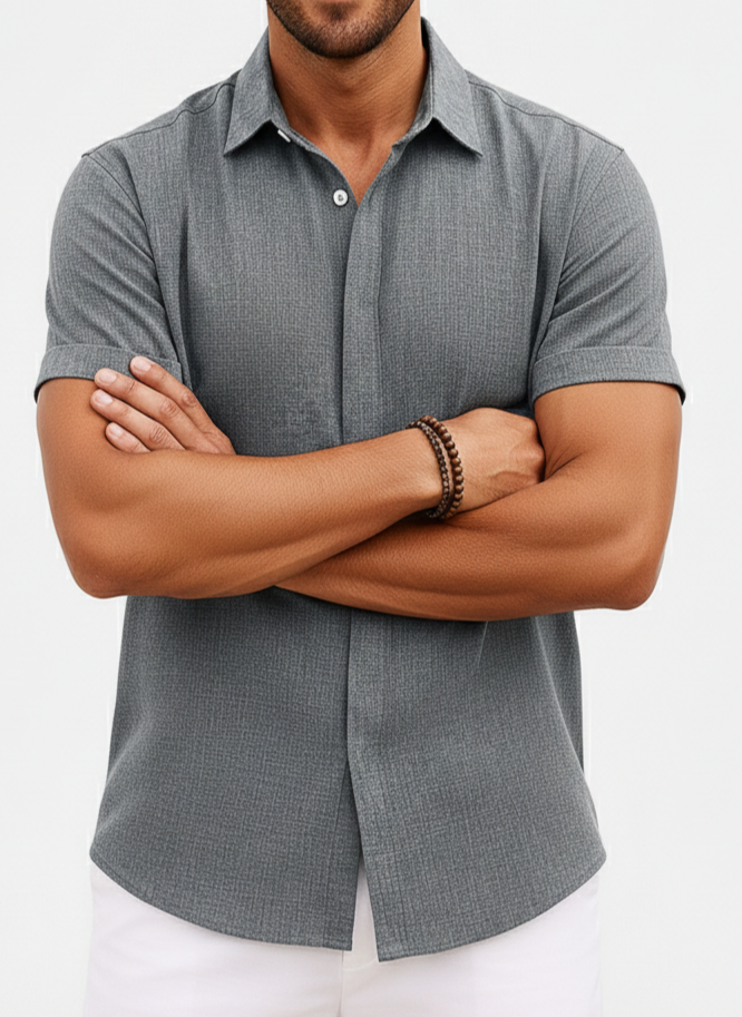 Men’s Linen Blend Short Sleeve Shirt