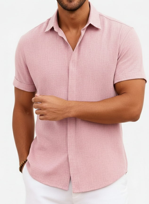 Men’s Linen Blend Short Sleeve Shirt