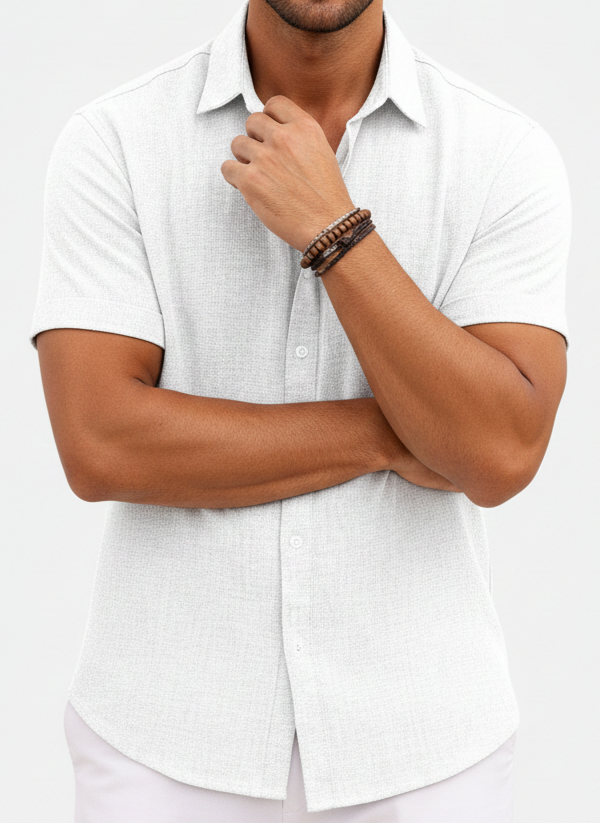 Men’s Linen Blend Short Sleeve Shirt