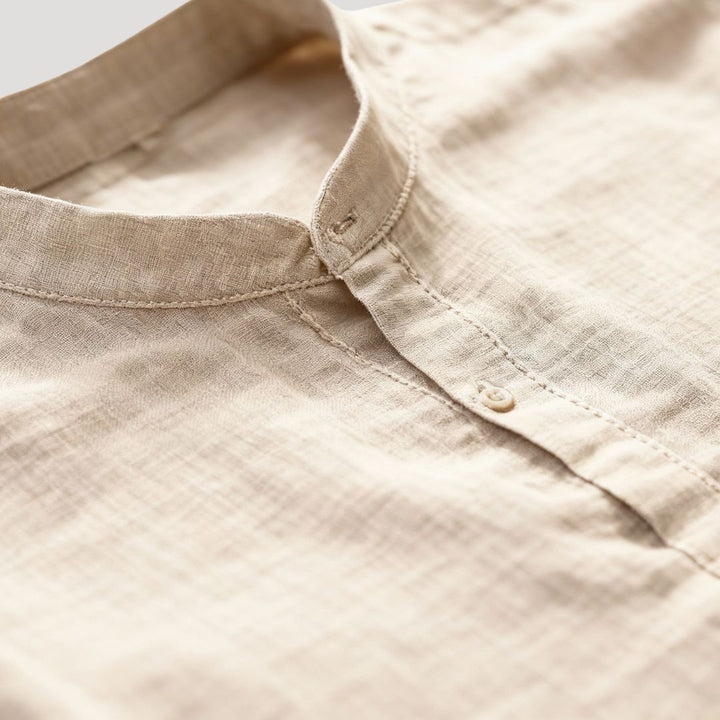 Men’s Long Sleeve Linen Polo Shirt