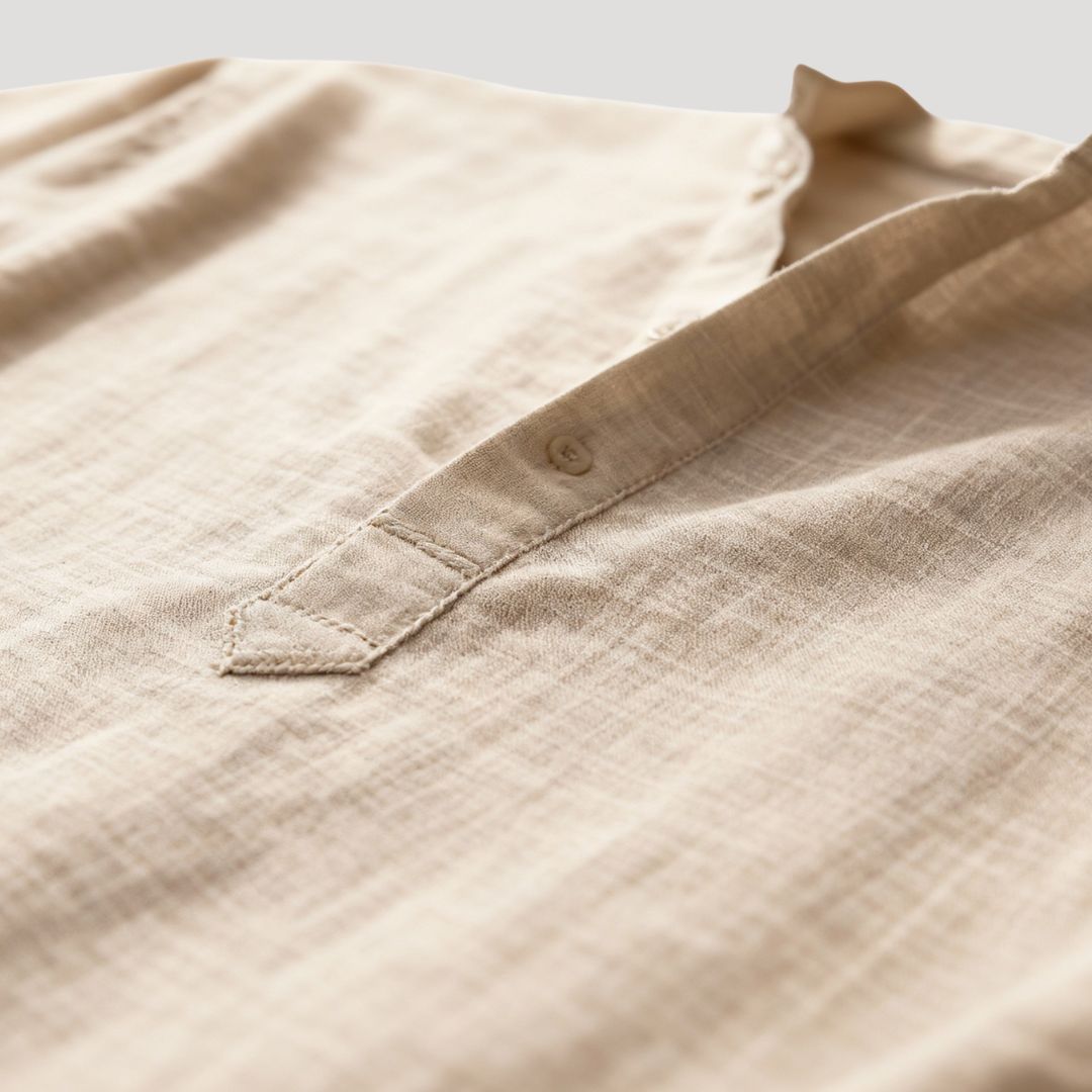 Men’s Long Sleeve Linen Polo Shirt