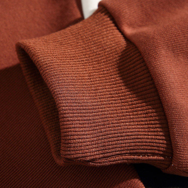 Men’s Long Sleeve Polo Sweatshirt with Contrast Panel Design