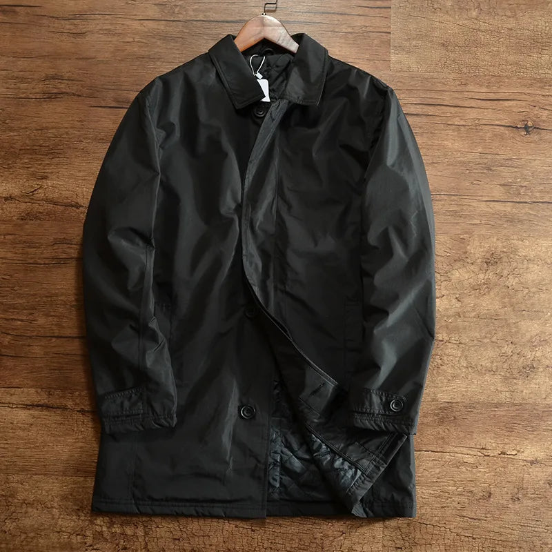 Men’s Mid-Length Coat with Quilted Lining