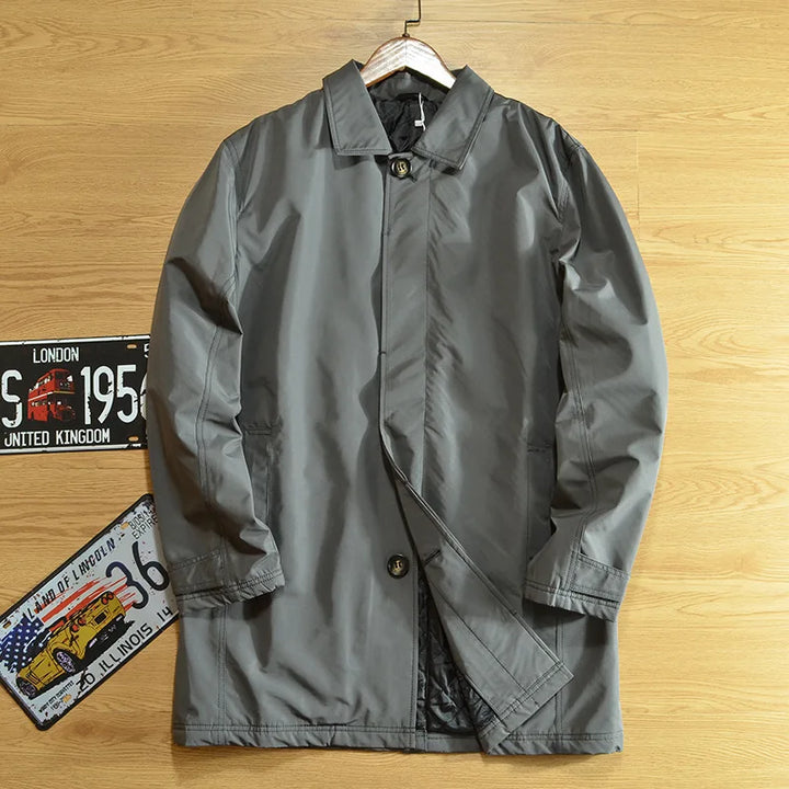 Men’s Mid-Length Coat with Quilted Lining