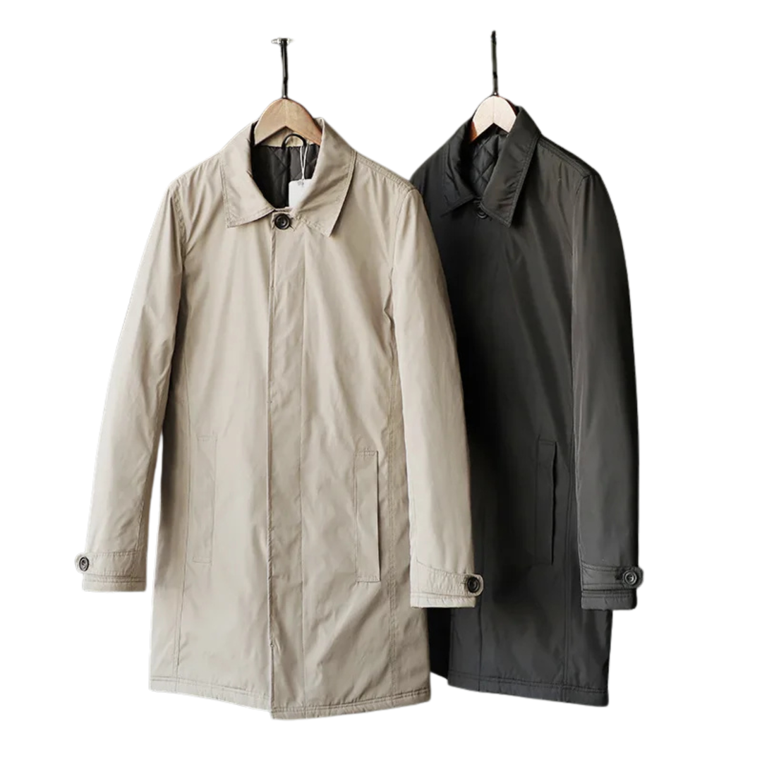 Men’s Mid-Length Coat with Quilted Lining