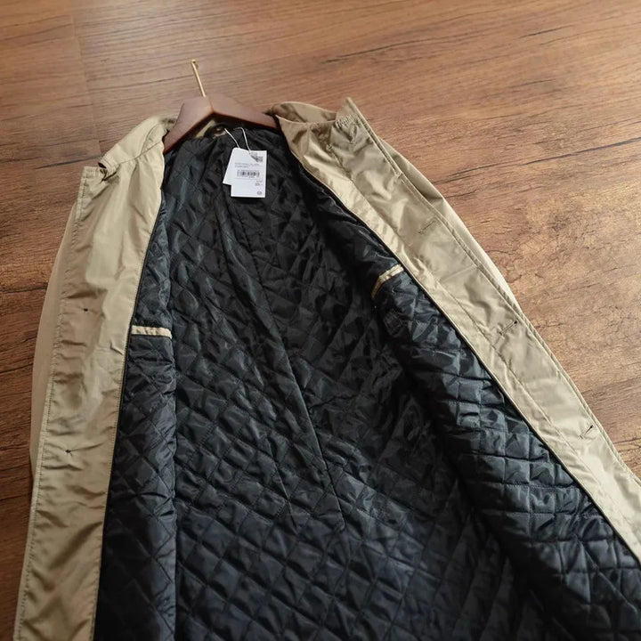 Men’s Mid-Length Coat with Quilted Lining