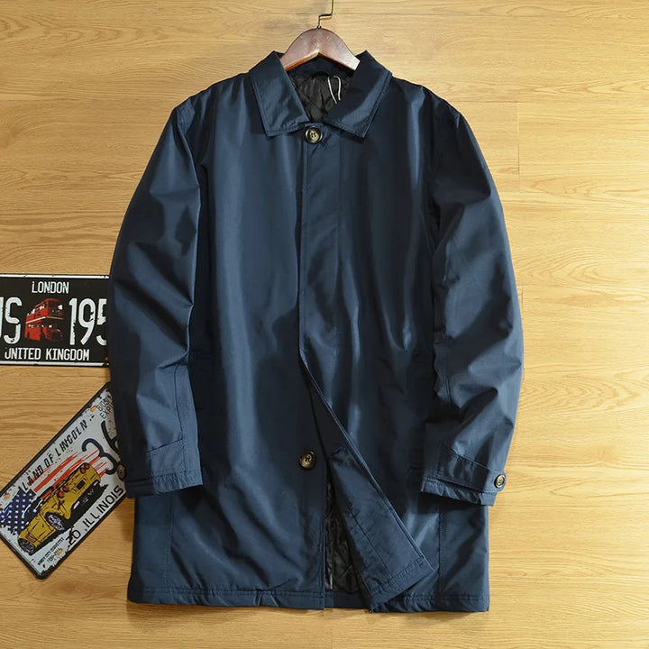 Men’s Mid-Length Coat with Quilted Lining