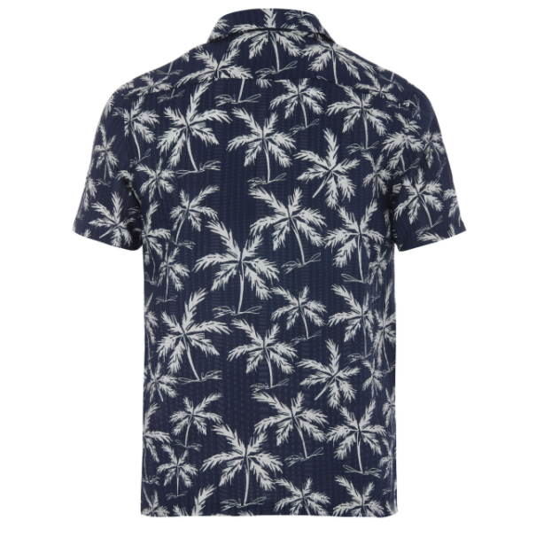 Men’s Palm Print Short Sleeve Button-Up Shirt