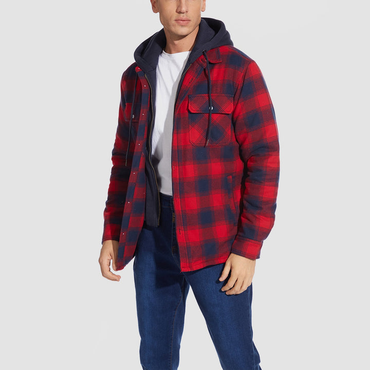 Men’s Plaid Hooded Flannel Jacket