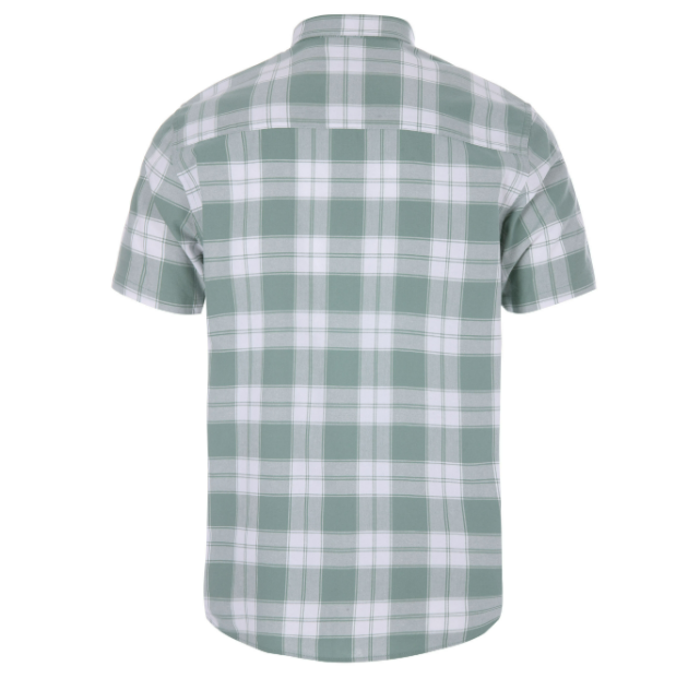 Men’s Plaid Short Sleeve Button-Up Shirt With Chest Pocket