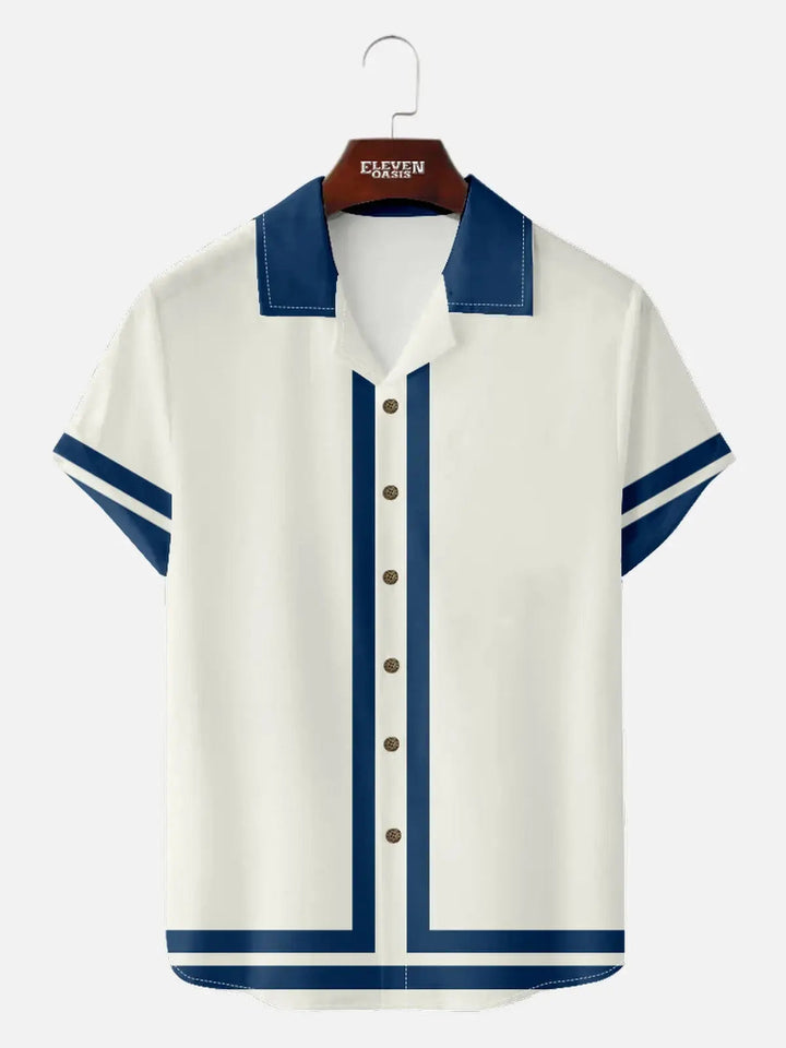 Men’s Contrast Panel Button Front Shirt
